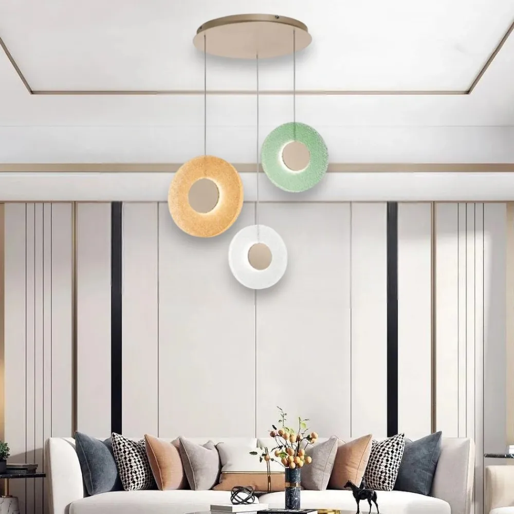 Lampadari Moderni-Ondaluce so candy 3 lampadario vetri colorati led moderno