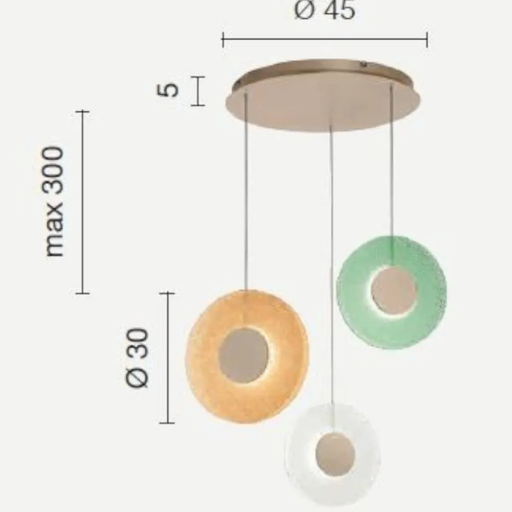 Lampadari Moderni-Ondaluce so candy 3 lampadario vetri colorati led moderno