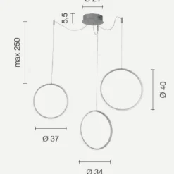 Lampadari Moderni-Ondaluce so circus silver lampadario con decentramento led