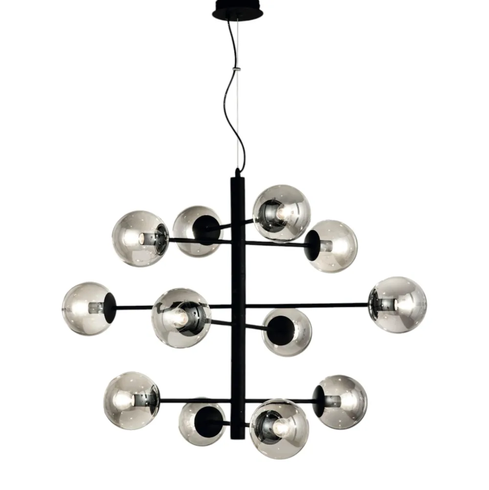 Lampadari Moderni-Ondaluce so eliseo lampadario per salone moderno nero