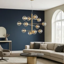 Lampadari Moderni-Ondaluce so eliseo lampadario per salotto oro 12 luci