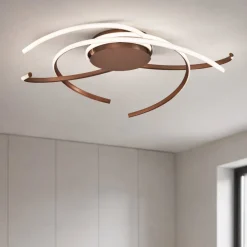 Plafoniere Moderne-Ondaluce soffira plafoniera moderna marrone led dimmerabile 3000k