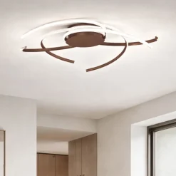 Plafoniere Moderne-Ondaluce soffira plafoniera marrone led 80w 3000k dimmerabile per soggiorno moderna