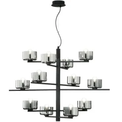 Lampadari Moderni-Ondaluce so figaro lampadario nero 12 luci per salone moderno
