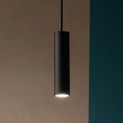 Lampade A Sospensione-Ondaluce so filo pc lampada cilindrica a sospensione nera per penisola cucina