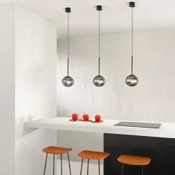 Lampade A Sospensione-Ondaluce so jewel lampada a sospensione nera per isola cucina