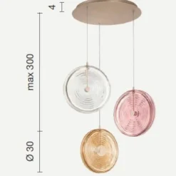 Lampadari Moderni-Ondaluce so jokey 3 lampadario moderno vetri led 3000k
