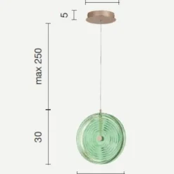 Lampadari Moderni-Ondaluce so jokey pc lampadario vetro verde led 3000k design