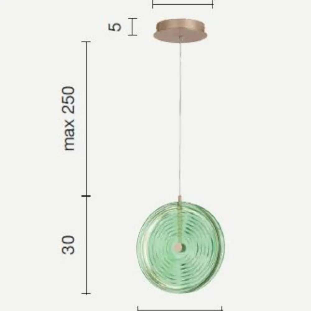 Lampadari Moderni-Ondaluce so jokey pc lampadario vetro verde led 3000k design