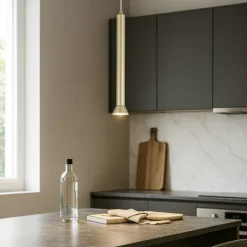 Lampade A Sospensione-Ondaluce so lila gr lampada a sospensione per penisola cucina oro