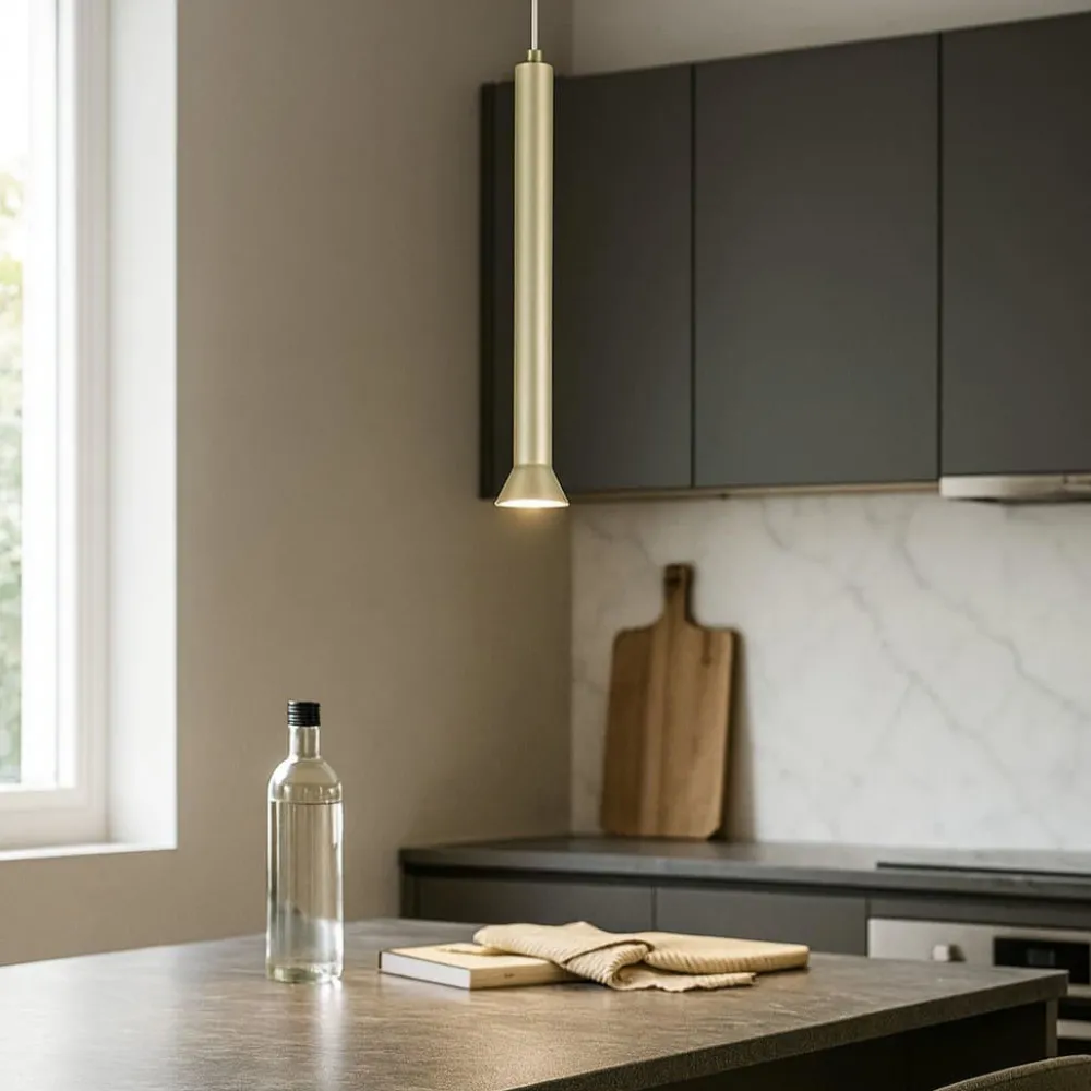 Lampade A Sospensione-Ondaluce so lila gr lampada a sospensione per penisola cucina oro
