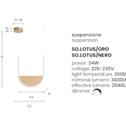 Lampadari Moderni-Ondaluce so lotus oro lampadario moderno led dimmerabile