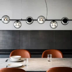 Lampadari Cucina-Ondaluce so monile 6 lampadario nero per tavolo da pranzo