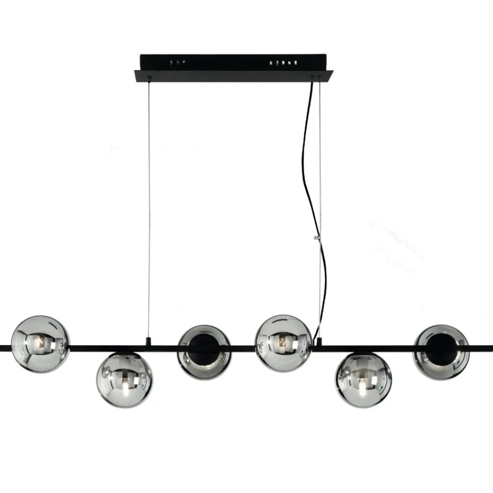 Lampadari Cucina-Ondaluce so monile 6 lampadario nero per tavolo da pranzo