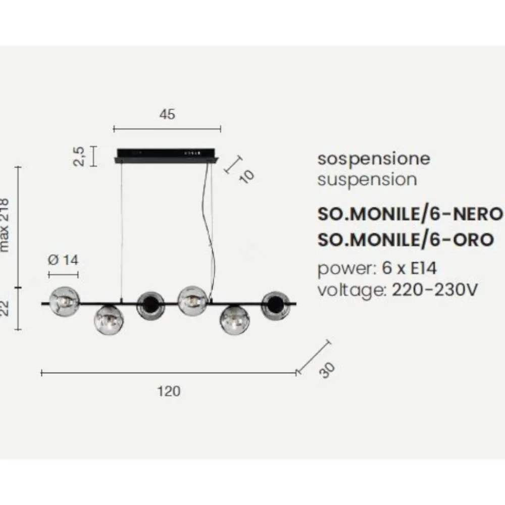 Lampadari Moderni-Ondaluce so monile lampadario oro sfere vetro moderno