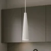 Lampade A Sospensione-Ondaluce so noa 50cm lampada a sospensione cono bianco cavo regolabile