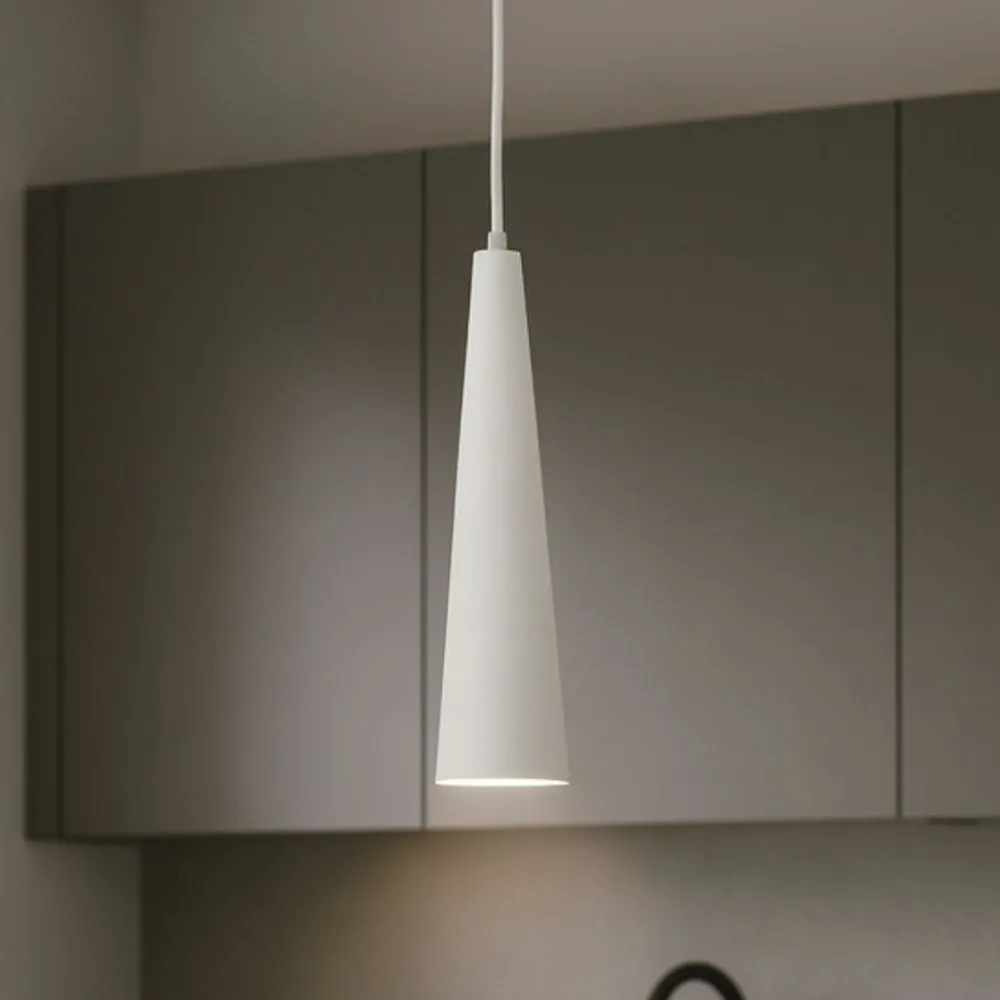 Lampade A Sospensione-Ondaluce so noa 50cm lampada a sospensione cono bianco cavo regolabile