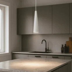 Lampade A Sospensione-Ondaluce so noa 50cm lampada a sospensione cono bianco cavo regolabile
