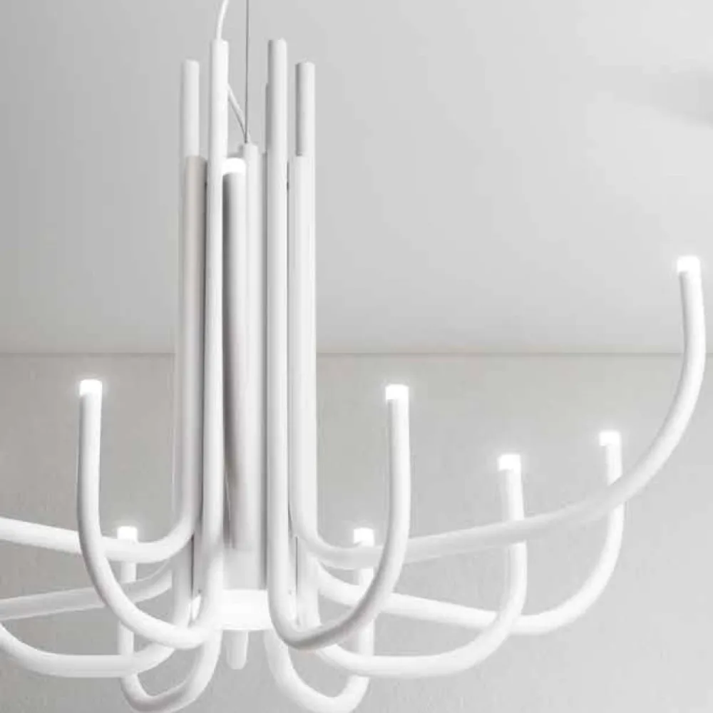 Lampadari Moderni-Ondaluce so nouveau bianco lampadario led moderno