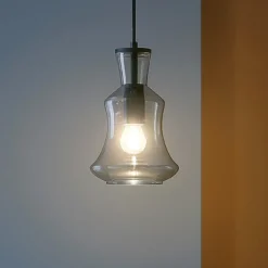 Lampade A Sospensione-Ondaluce so pin b lampada sospensione per bancone cucina vetro fume
