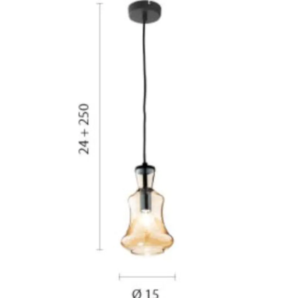 Lampade A Sospensione-Ondaluce so pin b lampada sospensione per bancone cucina vetro fume