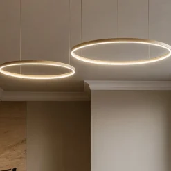 Lampadari Moderni-Ondaluce so soel 2 oro lampadario moderno cerchi led