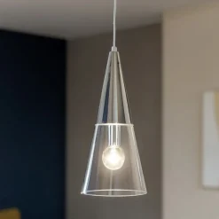 Lampade A Sospensione-Ondaluce so trento lampada cono a sospensione cromo