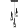 Lampadari Cucina-Ondaluce so trento 3 lampadario per cucina moderna nero coni di vetro