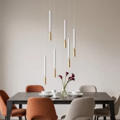 Lampadari Moderni-Ondaluce so tubic 6 lampadario multipla 6 luci led bianco e oro