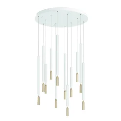 Lampadari Moderni-Ondaluce so tubic 12 lampadario moderno a cascata 12 cilindri led 3000k bianco e oro