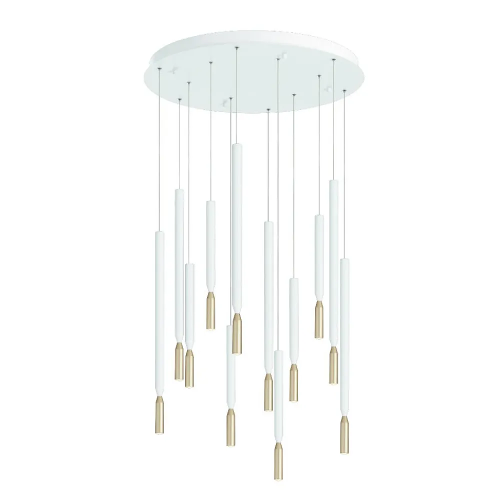 Lampadari Moderni-Ondaluce so tubic 12 lampadario moderno a cascata 12 cilindri led 3000k bianco e oro