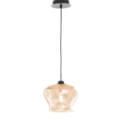 Lampade A Sospensione-Ondaluce so verve 1 ambra lampada a sospensione vetro con base/nero