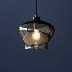 Lampade A Sospensione-Ondaluce so verve 1 fume lampada a sospensione per isola base/nero