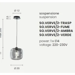 Lampade A Sospensione-Ondaluce so verve 2 lampada a sospensione vetro ambra