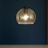 Lampade A Sospensione-Ondaluce so verve 4 lampada a sospensione sfera vetro fume base nero