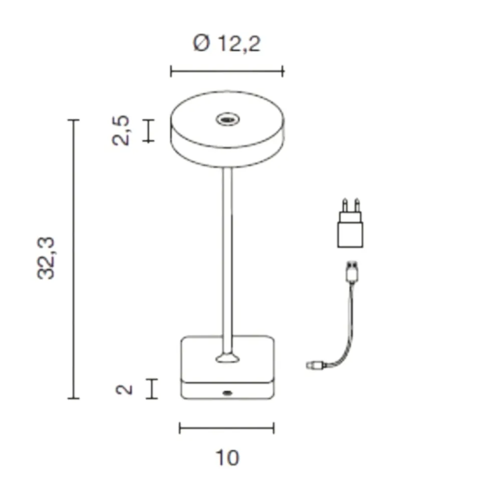 Lampade Da Tavolino Esterno-Ondaluce tap lampada da tavolino bianca senza fili ricarica usb led 3w 3000k