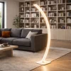 Lampade Da Terra-Ondaluce tenua lampada da terra ad arco bianca led 54w 3000k dimmerabile
