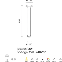 Lampioni Da Giardino-Ondaluce viale lampione da giardino antracite moderno led 12w 3000k ip65