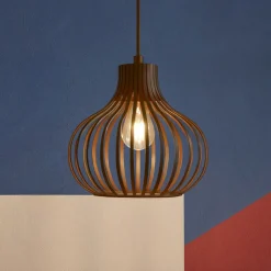 Lampade A Sospensione-Ideal Lux Onion sp1 d23 lampada a sospensione marrone per tavolo da pranzo