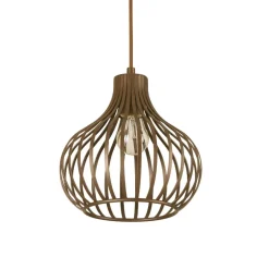 Lampade A Sospensione-Ideal Lux Onion sp1 d23 lampada a sospensione marrone per tavolo da pranzo