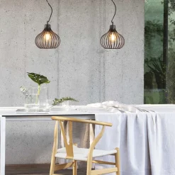 Lampade A Sospensione-Ideal Lux Onion sp1 d23 lampada a sospensione marrone per tavolo da pranzo