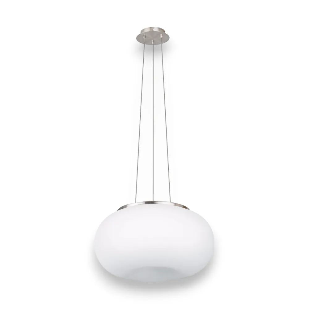 Lampadario Camera Da Letto-Eglo Optica lampadario camera da letto sfera vetro bianco bombato optica