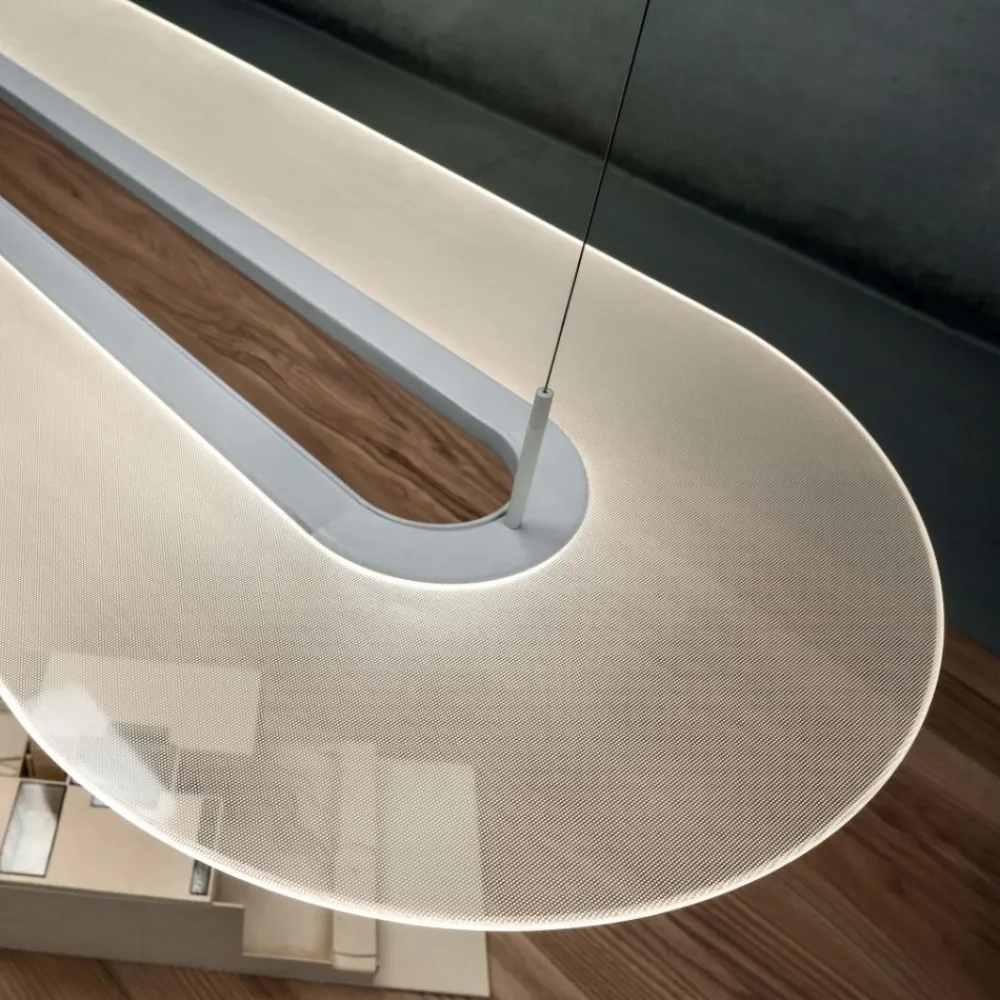 Lampadari Moderni-Stilnovo Optiline lampadario moderno bianco led 47w dimmerabile