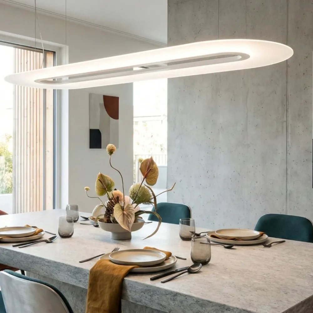 Lampadari Moderni-Stilnovo Optiline lampadario moderno bianco led 47w dimmerabile