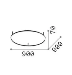 Plafoniere Moderne-Ideal Lux Oracle slim pl d090 round plafoniera a led moderna 90cm nera anello cerchio 55w 3000k