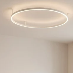 Plafoniere Moderne-Ideal Lux Oracle slim pl d090 round plafoniera led 3000k 90cm per soggiorno