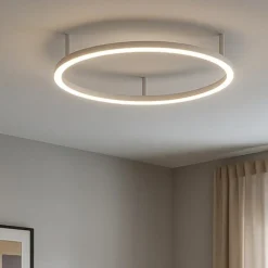 Plafoniere Moderne-Ideal Lux Oracle slim pl d050 round plafoniera led 3000k tonda 50cm bianca per ingresso