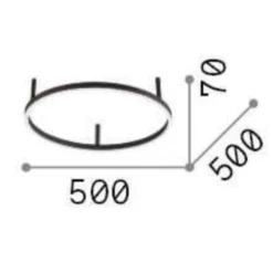 Plafoniere Moderne-Ideal Lux Oracle slim pl d050 round plafoniera led 3000k tonda 50cm bianca per ingresso