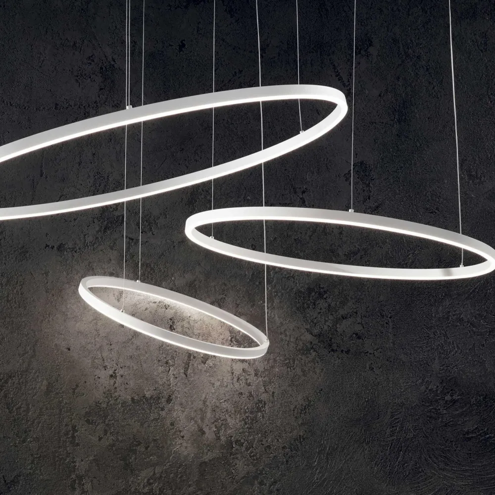 Lampadari Moderni-Ideal Lux Oracle slim sp d150 round lampadario bianco led 89w 3000k