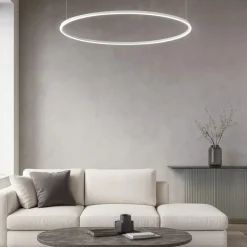Lampadari Moderni-Ideal Lux Oracle slim sp d150 round lampadario bianco led 89w 3000k